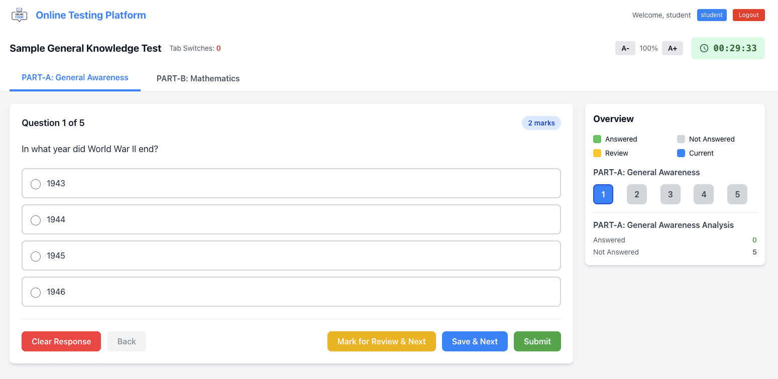 Introducing the Online Testing Platform
